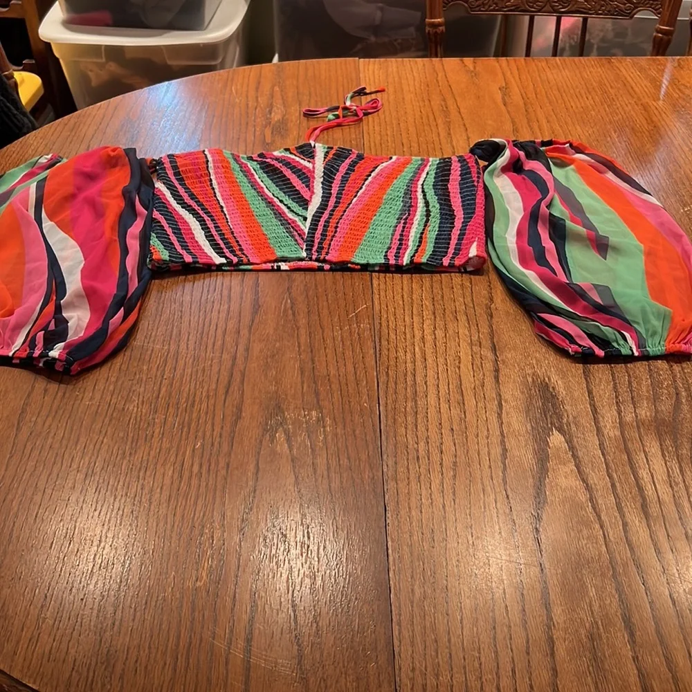 Akira Two Piece Set With Full Maxi Skirt & Matching Smocked Halter Blouse XL& 1X